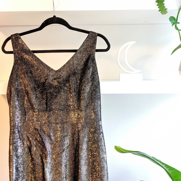 Vintage Metallic Velvet Dress - Picture 3 of 6